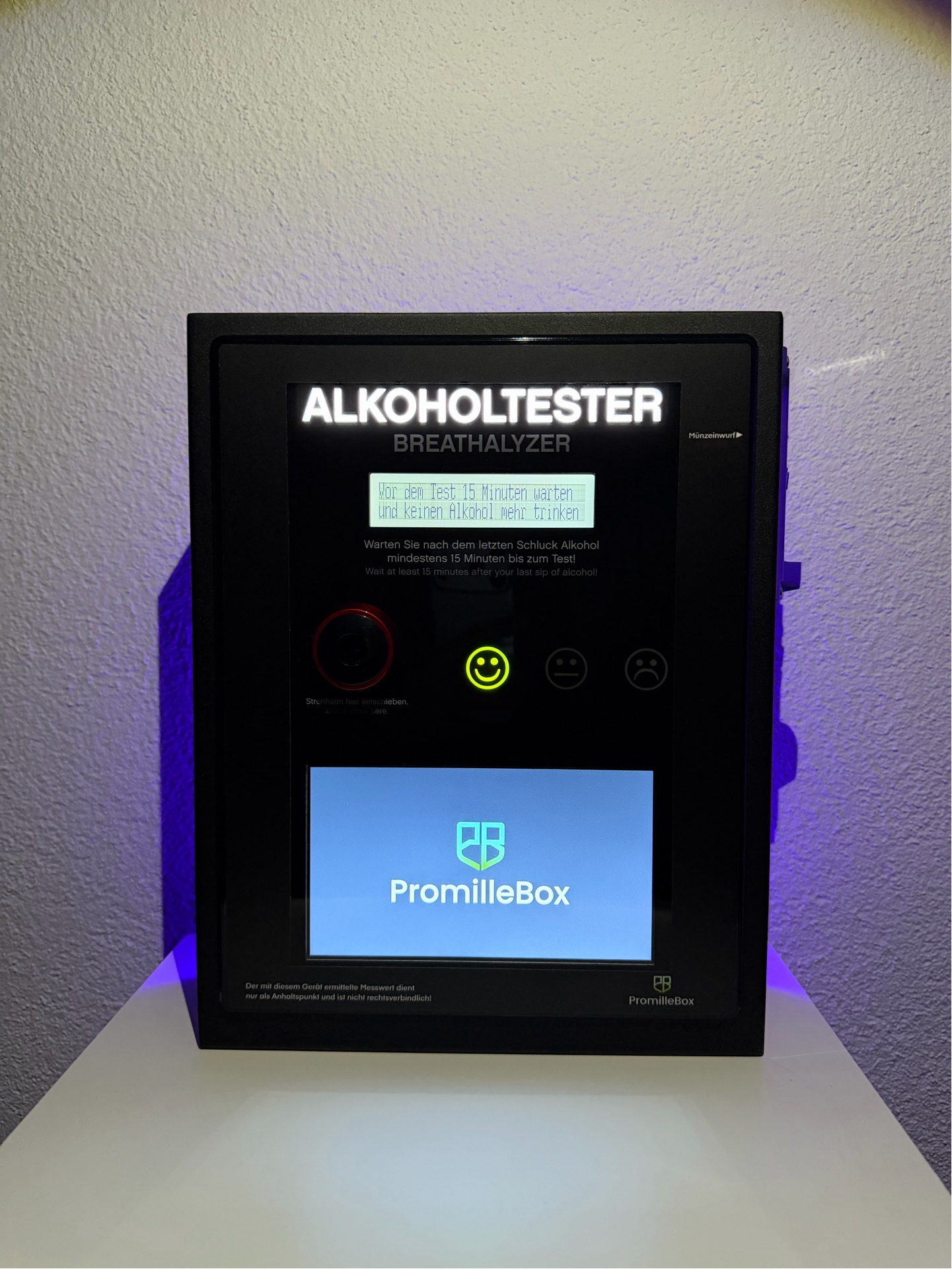 PromilleBox Alkoholtester Frontansicht